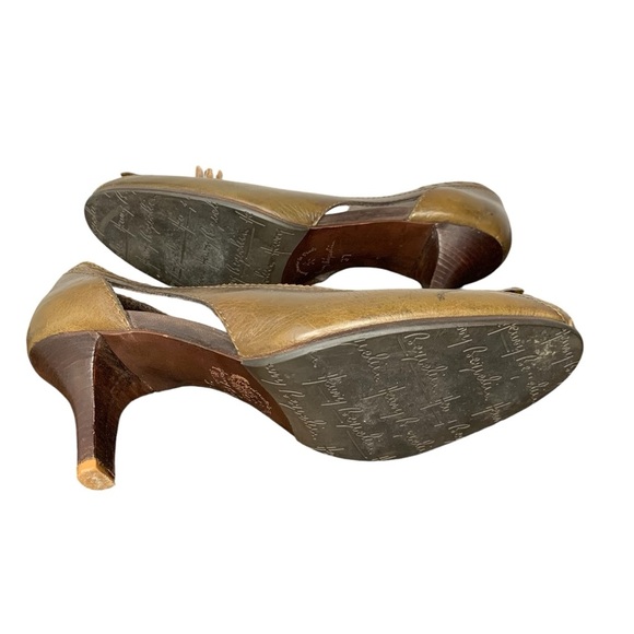 Henry Beguelin 40’s style army green leather pump w‎ khaki tassel. Size 6.5 - Picture 10 of 16